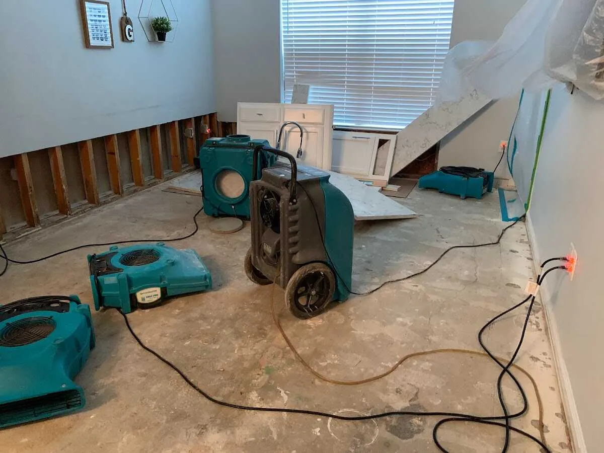 Dehumidifier in flood-cut room for Water Extraction & Removal in Presque Isle